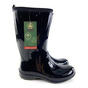 Kamik Heidi Waterproof Black Rubber Rain Boots Women's Size 7 M